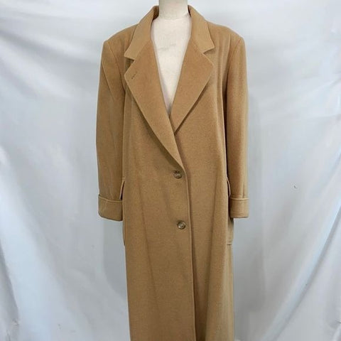 Louis Feraud Vintage Khaki Brown Trench Coat W/ Leather 